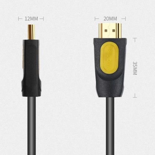 Câble HDMI 2.0 HD VegGieg HHI 4K 60 Hz pour télévision, moniteur, projecteur, câble de connexion vidéo, longueur : 12 m SV36081640-013